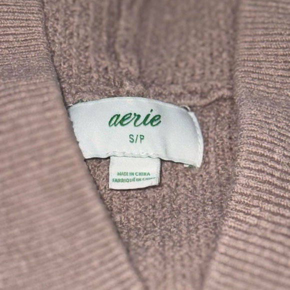 Aerie V-Neck Sweater in Taupe Size Small - Picture 4 of 6